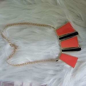 A03 Peach and Black Statement Necklace 🆕️